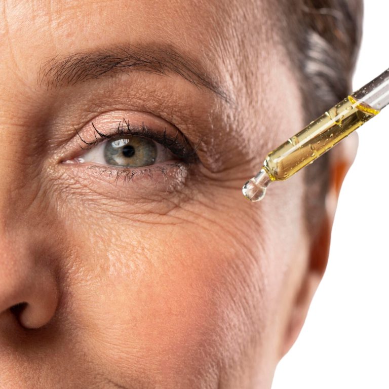 a doctor shows skin boosters after skin boosters procedure to her patient