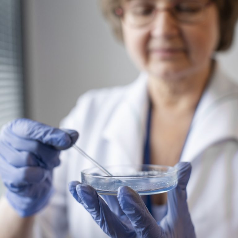 doctor performs egg freezing procedure